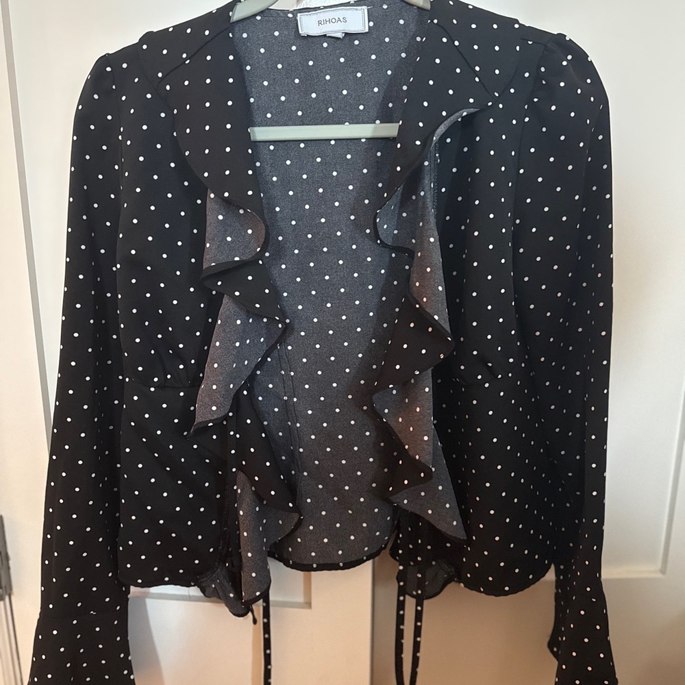 RIHOAS Black Polka Dot Blouse